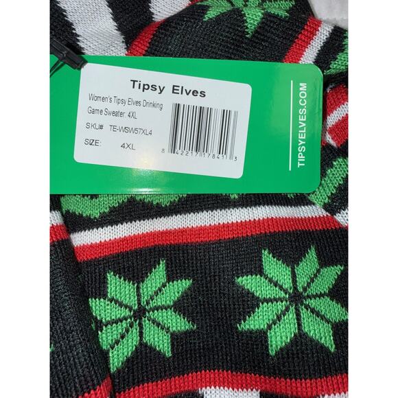 Tipsy Elves Sweater Womens 4XL Black Drinking Game Bullseye Ugly Christmas Party - Picture 9 of 12